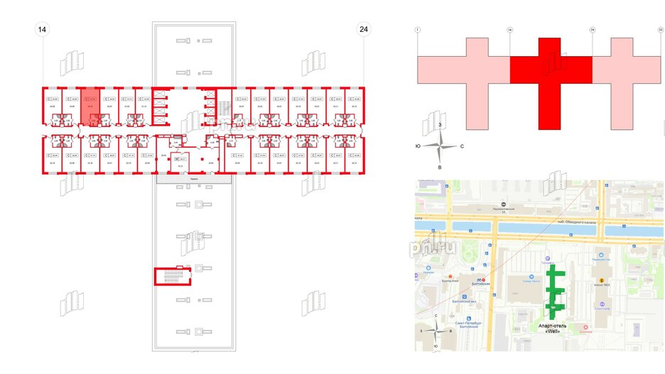 Апартаменты в ЖК Апарт-отель Well , студия, 27.04 м², 10 этаж